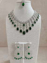 Suneeta Bridal American Diamond Set – Silver Base