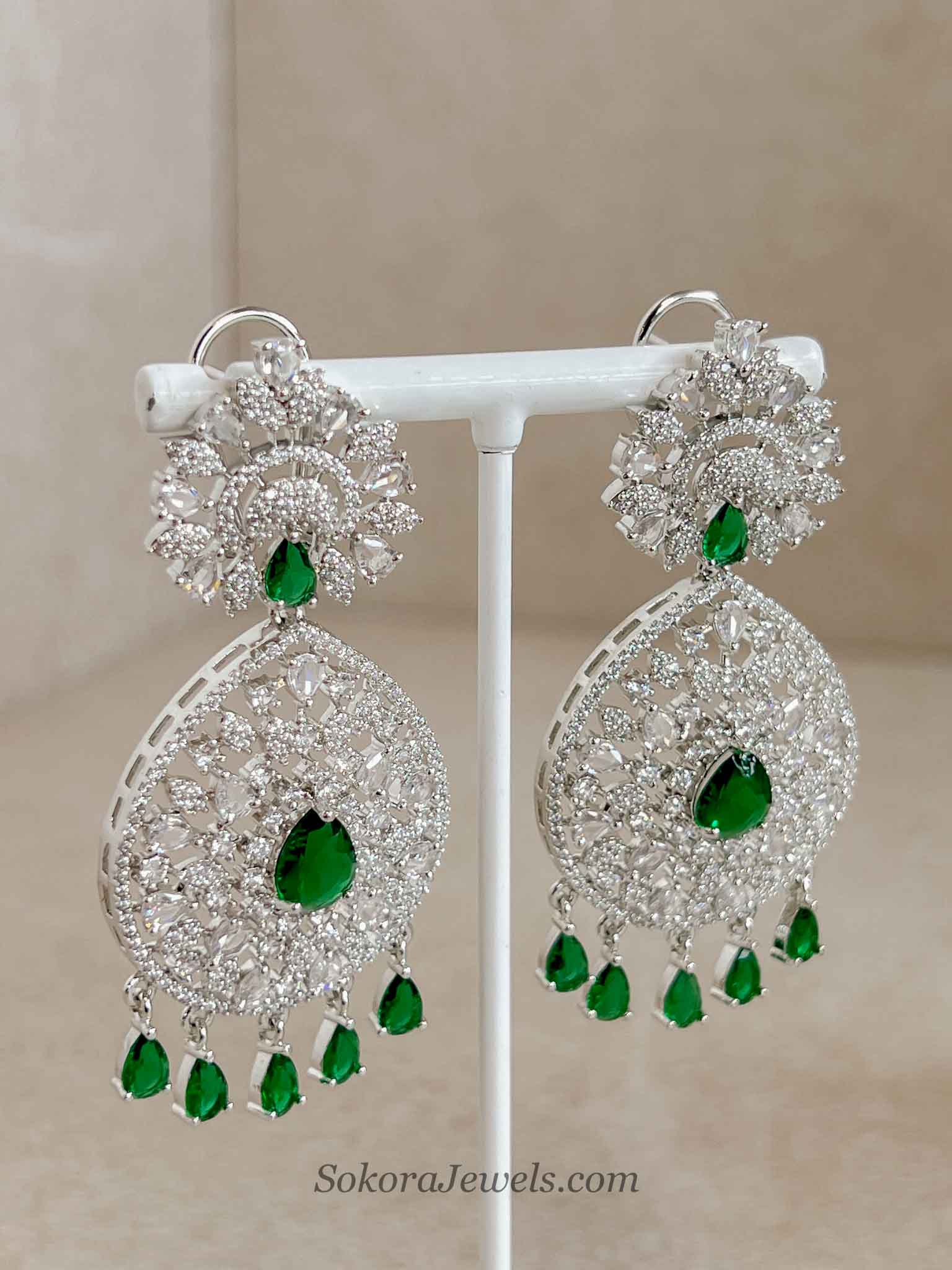 Suneeta Bridal American Diamond Set – Silver Base