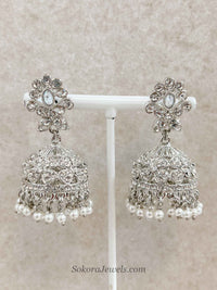 Aman Silver Jhumka Earrings