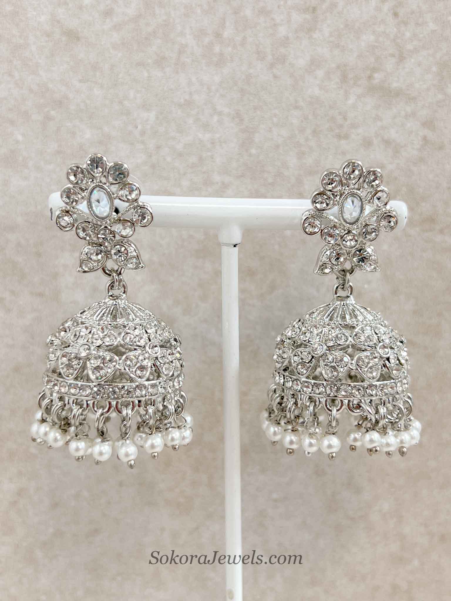 Aman Silver Jhumka Earrings