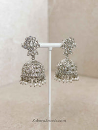 Aman Silver Jhumka Earrings
