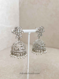 Aman Silver Jhumka Earrings