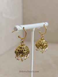 Small Jhumka Earrings - Pearl