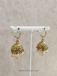 Small Jhumka Earrings - Pearl