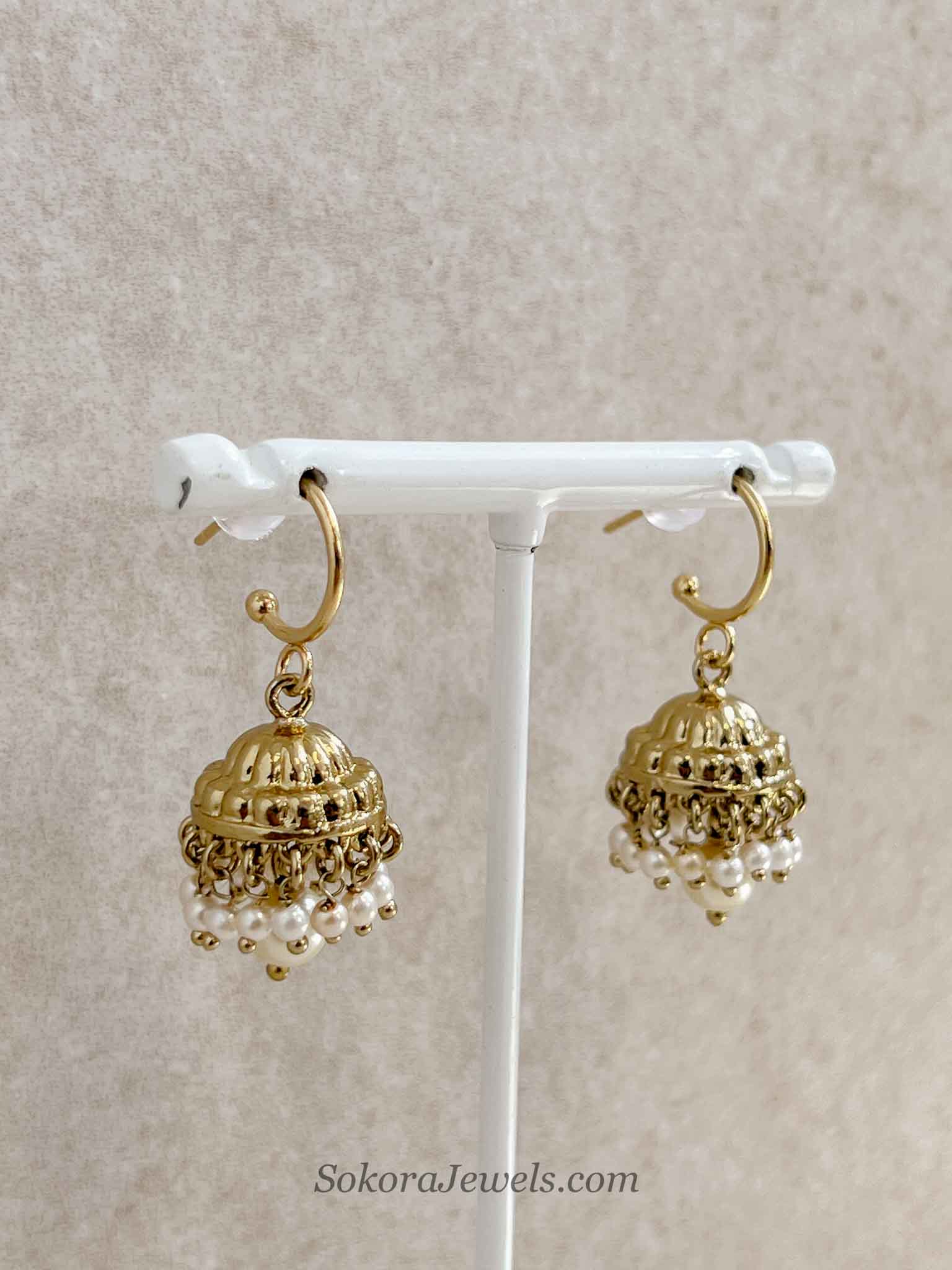 Small Jhumka Earrings - Pearl