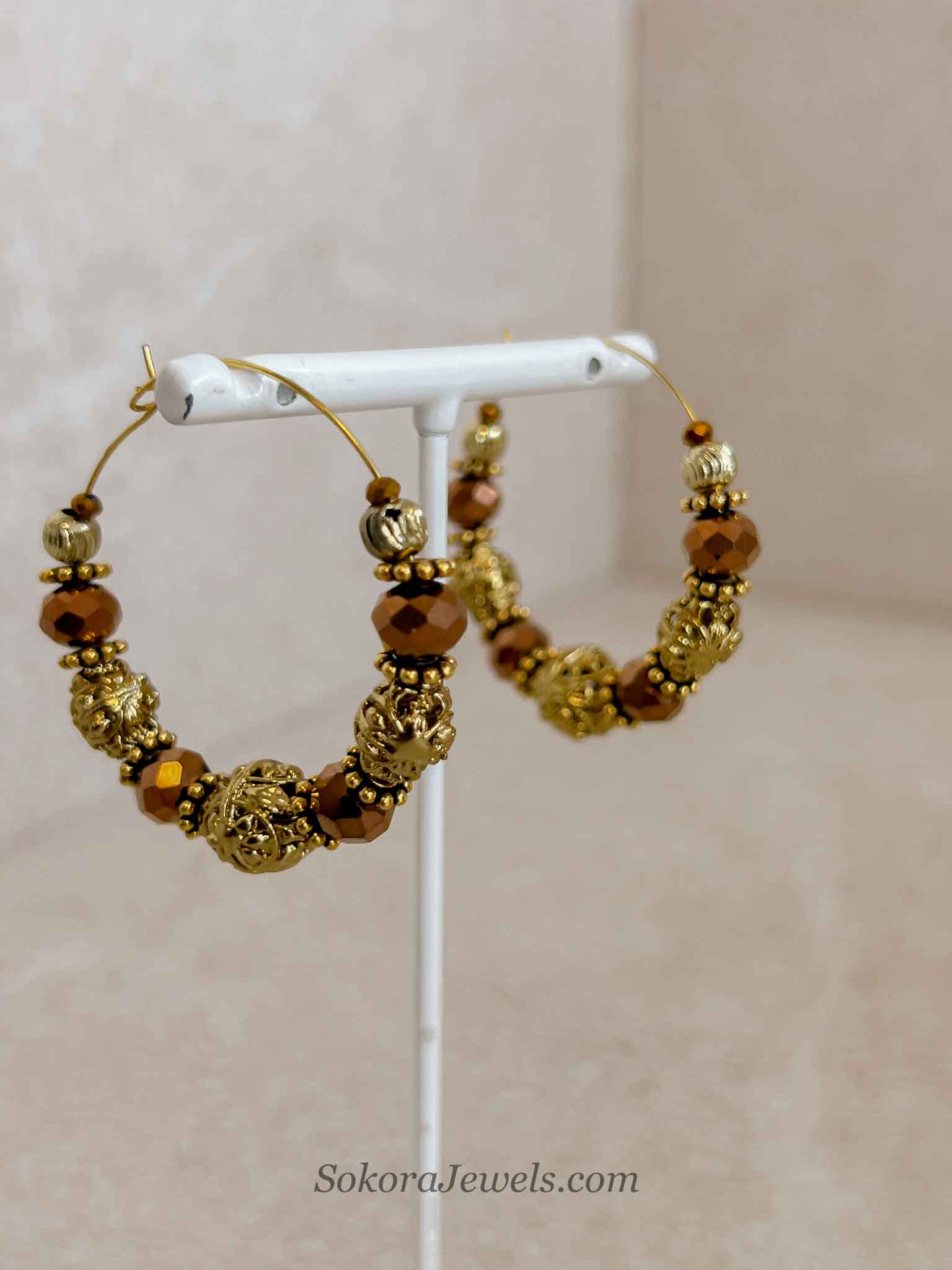 Brown & Gold Hoops
