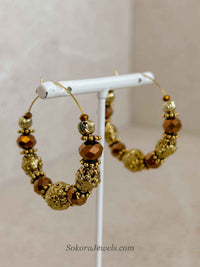 Brown & Gold Hoops