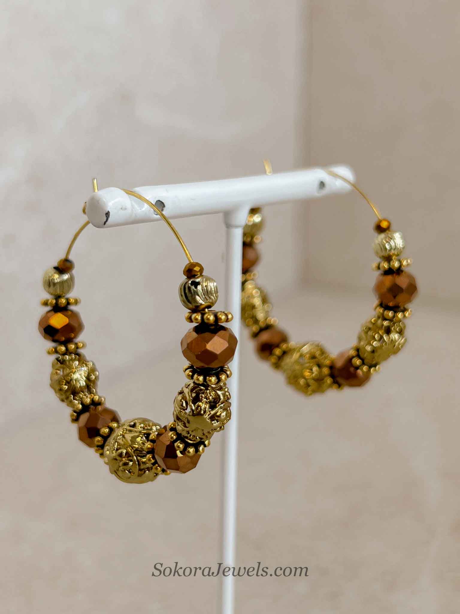 Brown & Gold Hoops