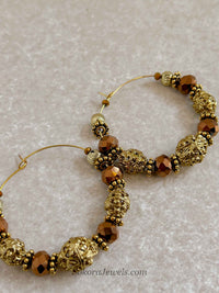 Brown & Gold Hoops