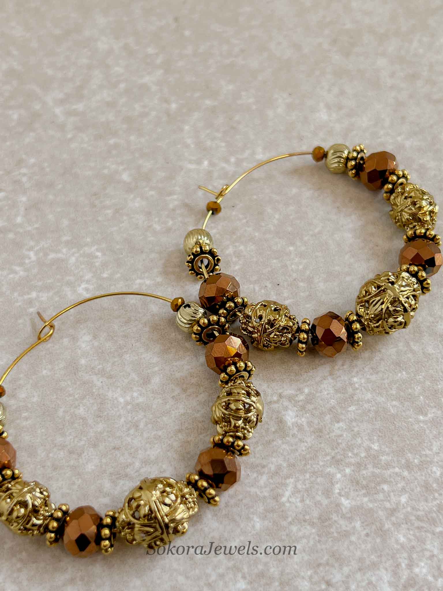 Brown & Gold Hoops