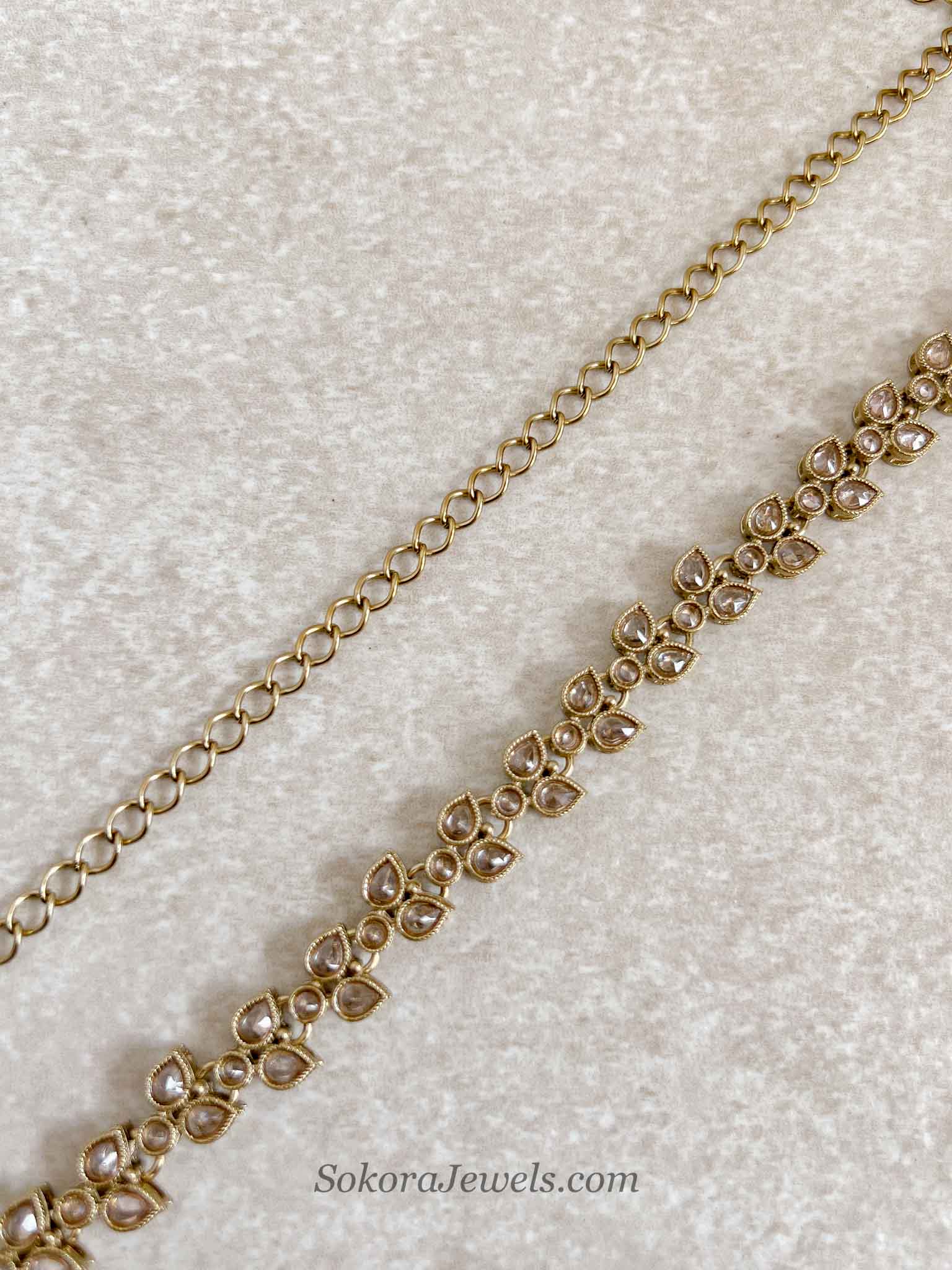 Vine Leaf Bridal Waist Chain