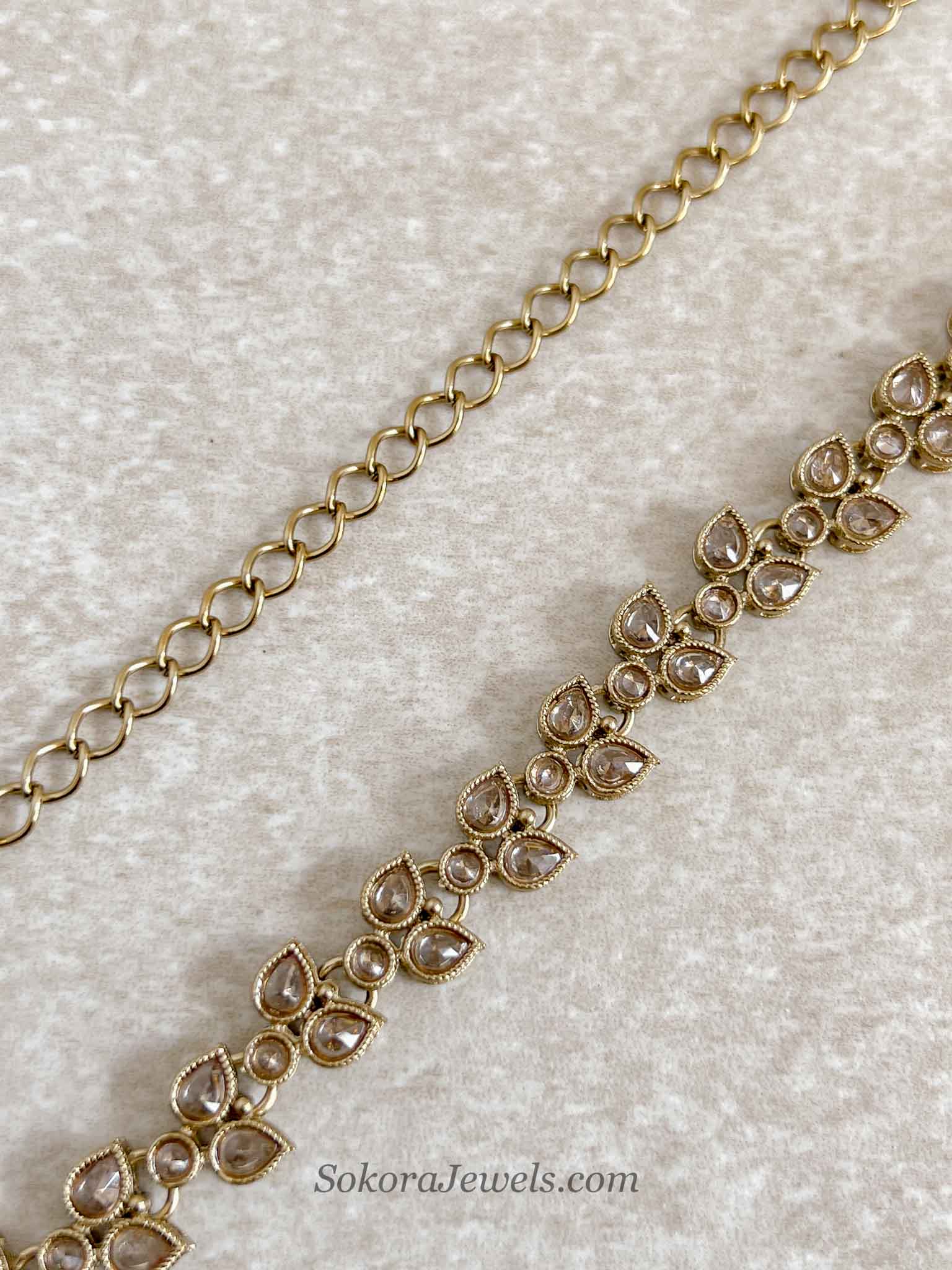 Vine Leaf Bridal Waist Chain