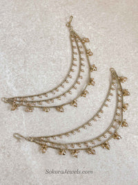 Champagne Bead Clustered Earring Chains