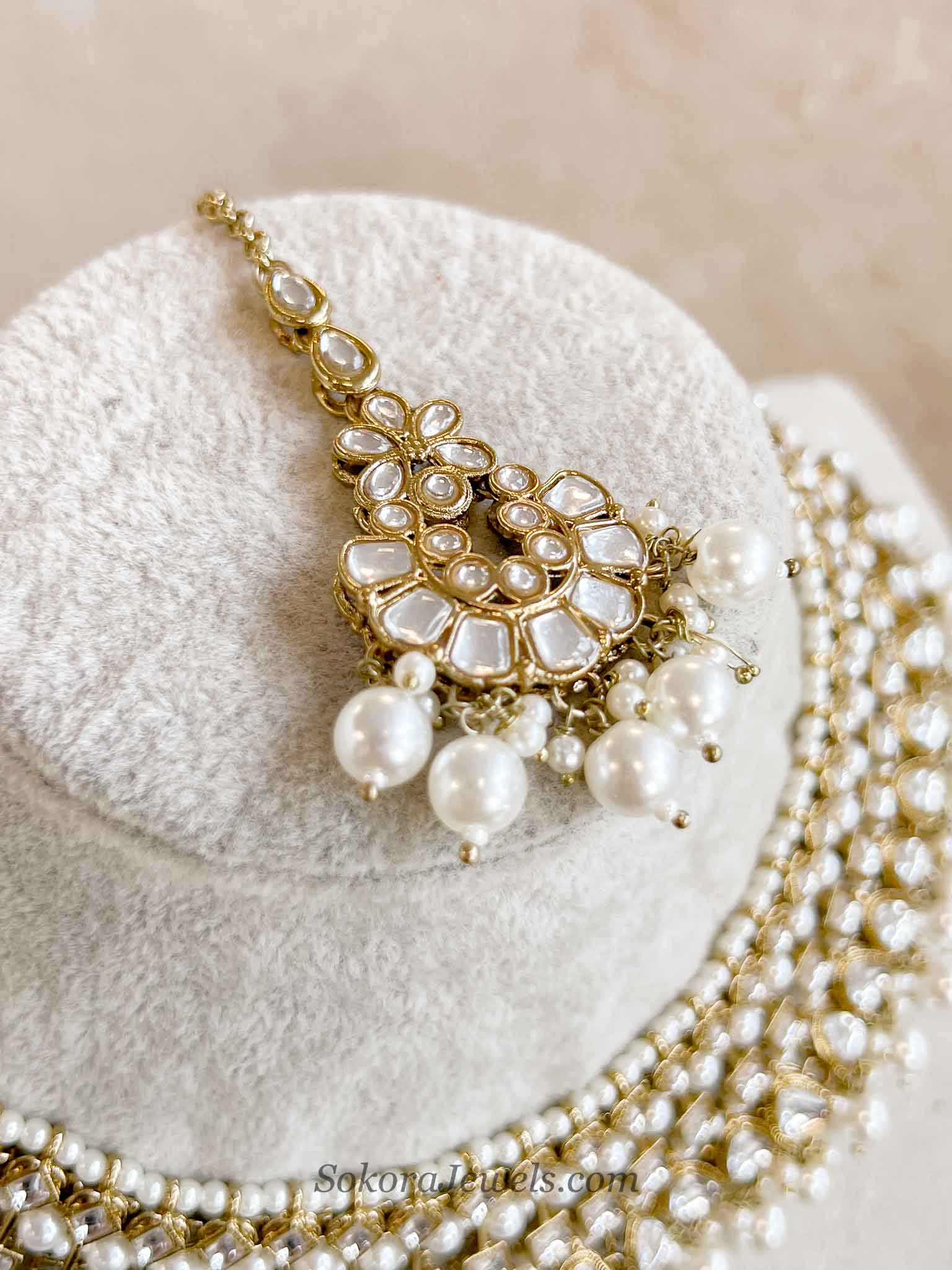 Pearl Faux Kundan Set with Jhumka Earrings