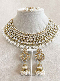 Pearl Faux Kundan Set with Jhumka Earrings