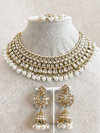 Pearl Faux Kundan Set with Jhumka Earrings