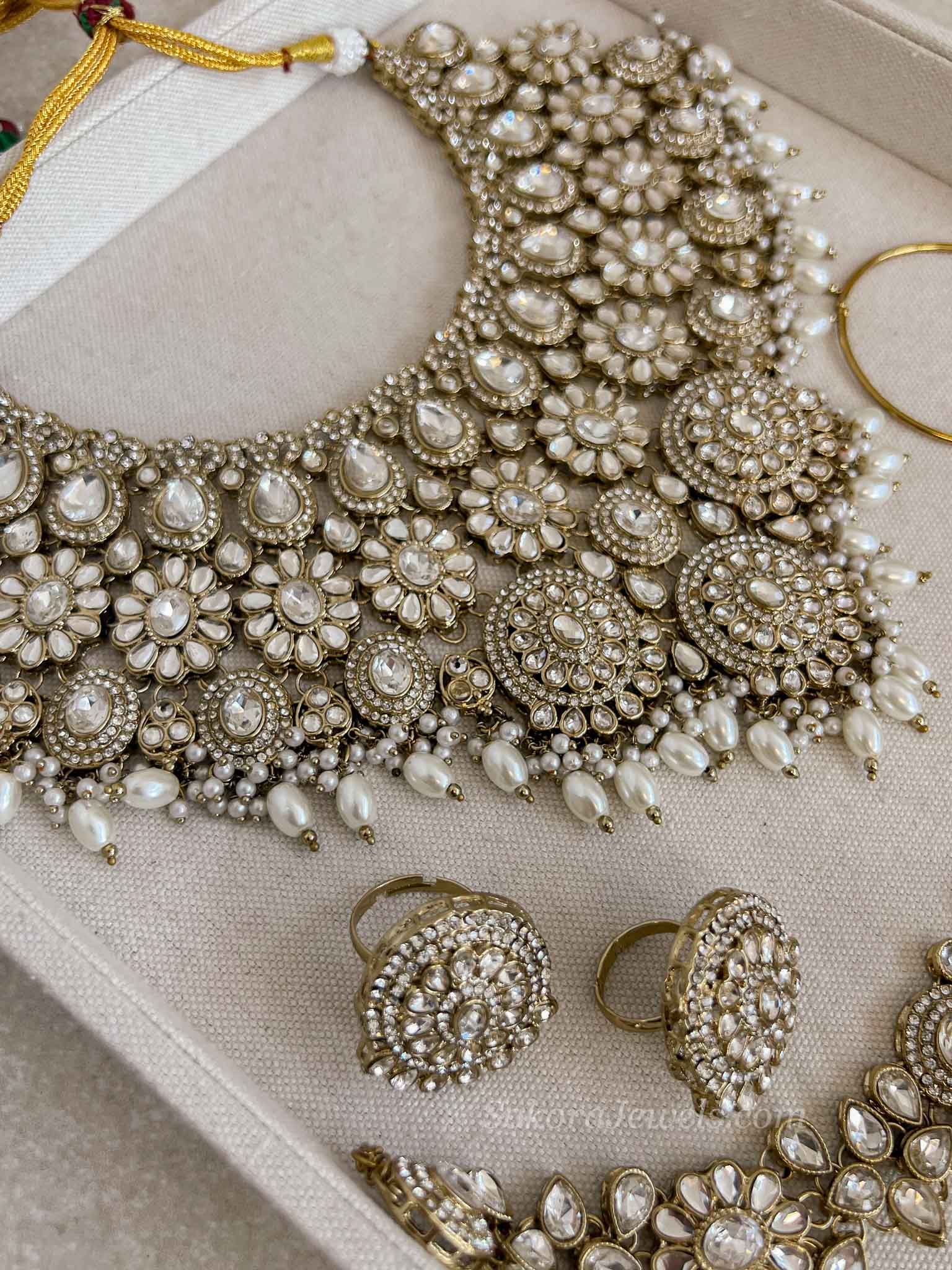 Kundan Pearl Bridal set with Headband