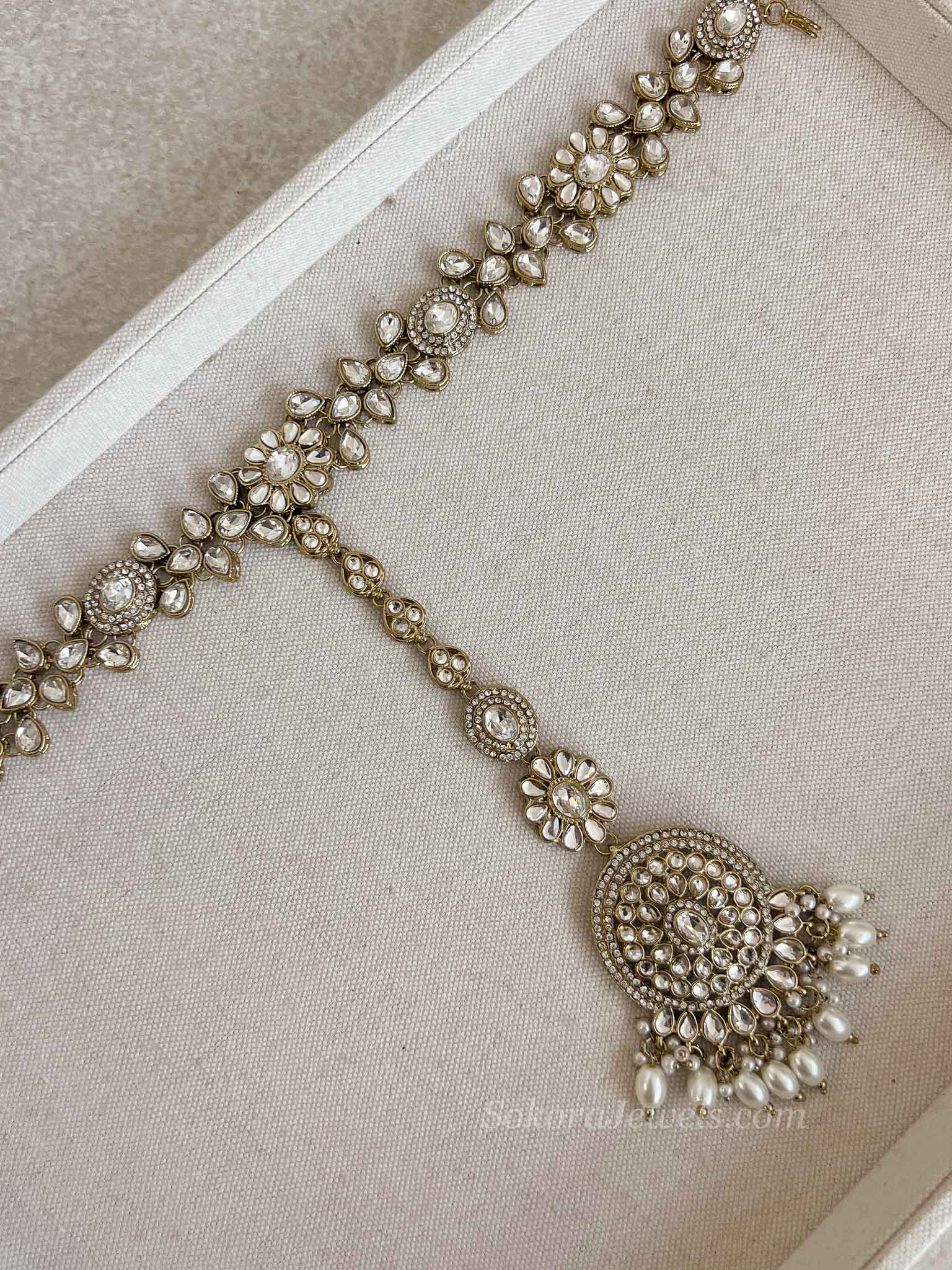 Kundan Pearl Bridal set with Headband