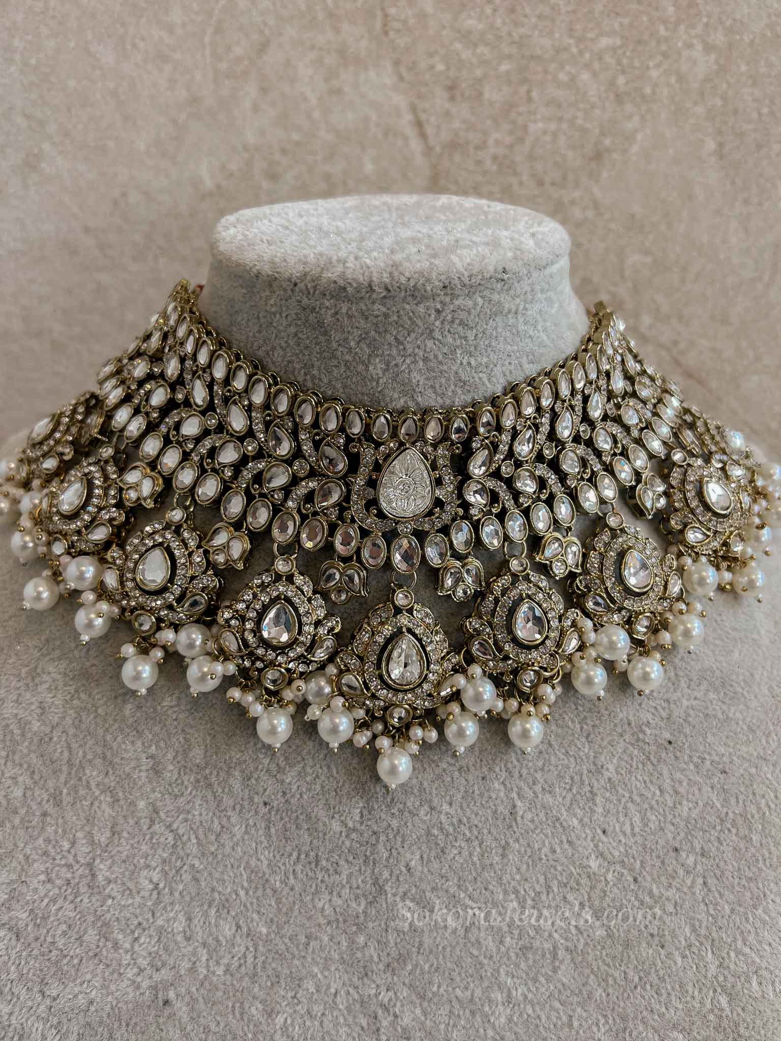 Kundan Pearl Bridal set with Headband