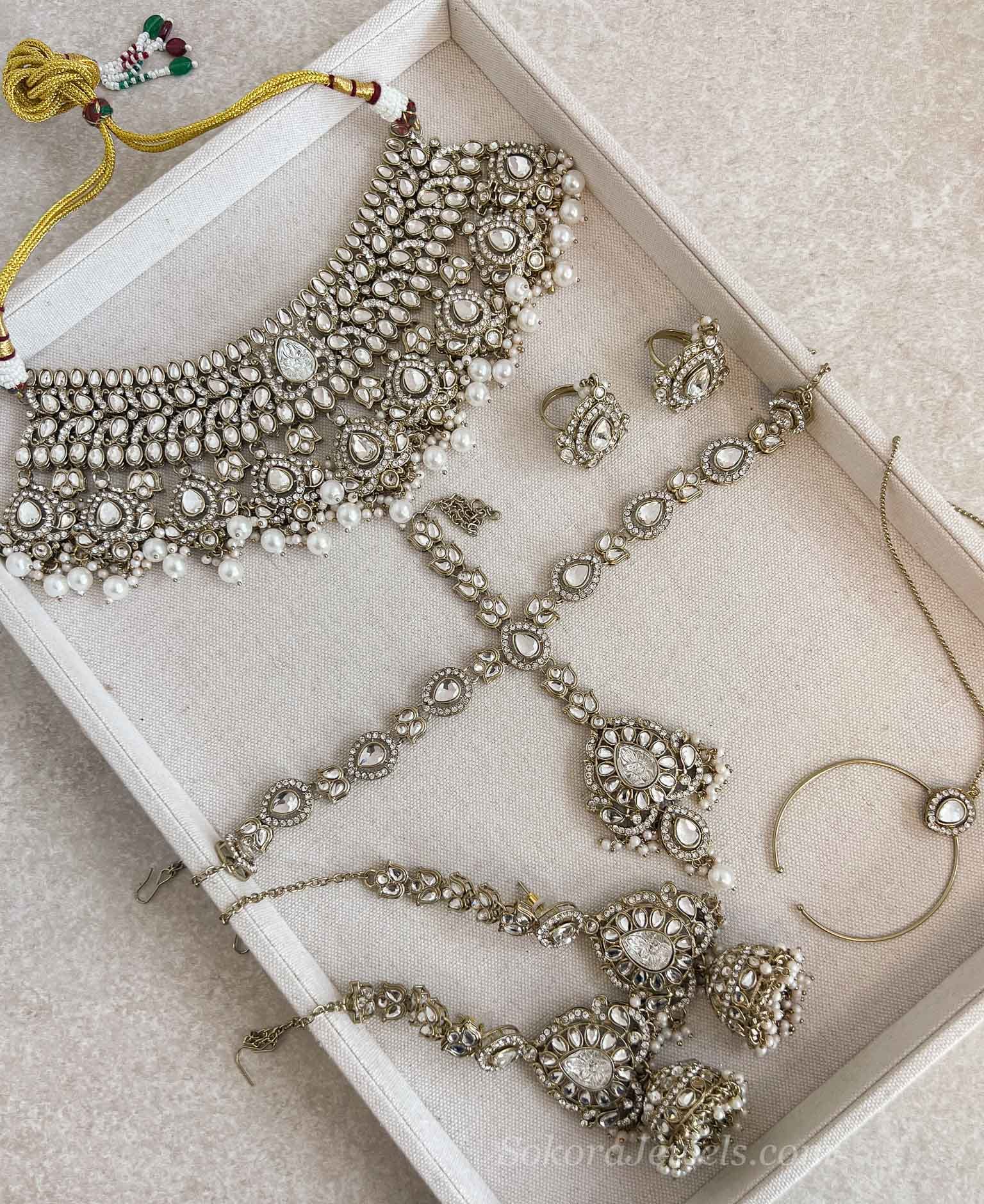 Kundan Pearl Bridal set with Headband