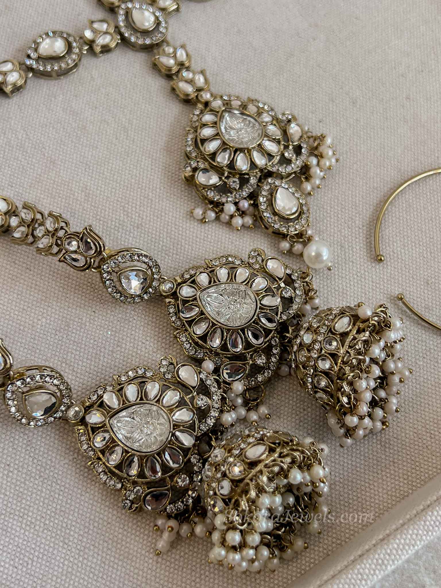 Kundan Pearl Bridal set with Headband