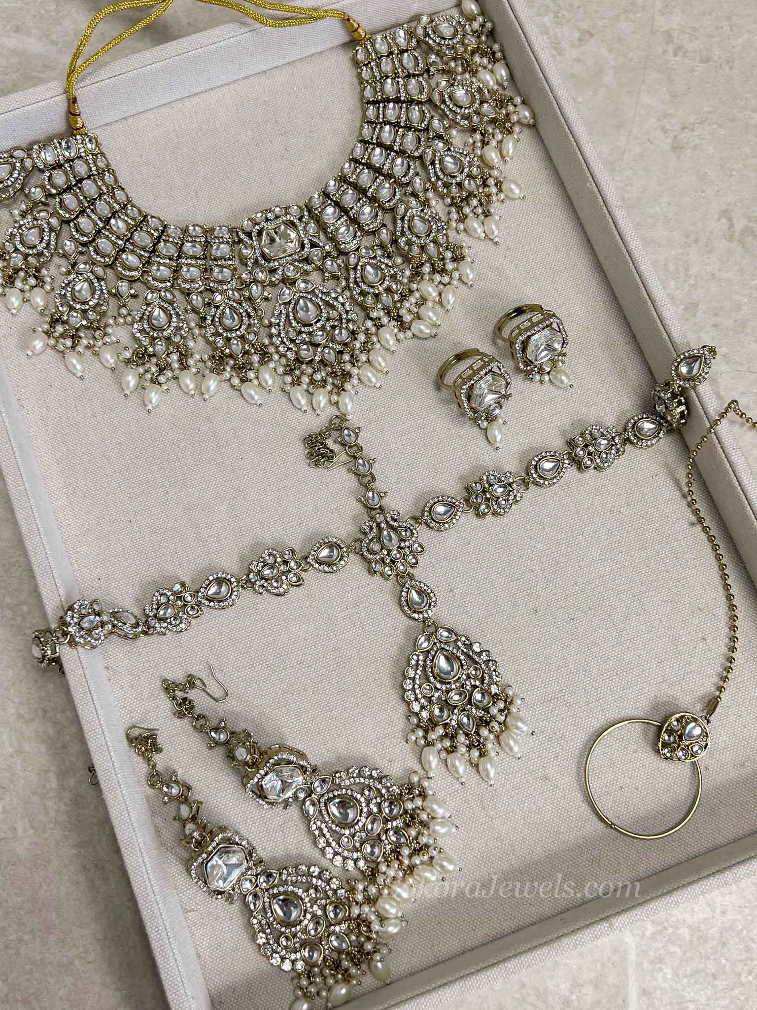 Kundan Pearl Bridal set with Headband