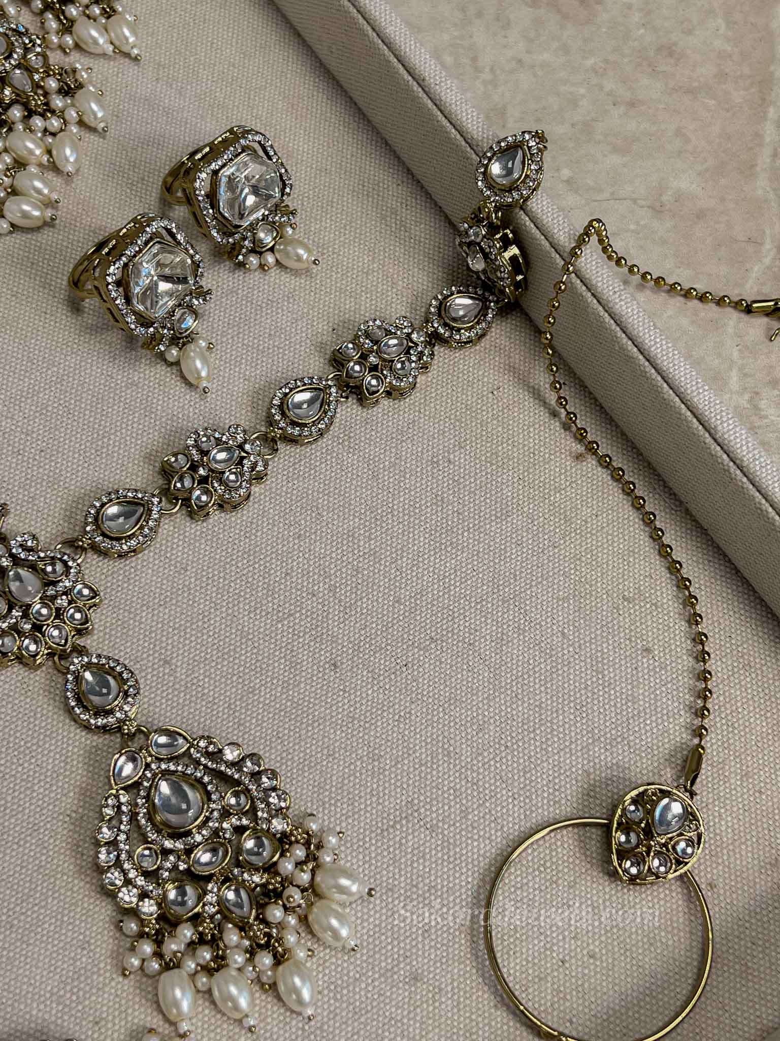 Kundan Pearl Bridal set with Headband