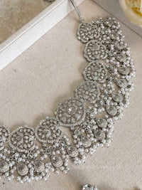 Sahar American Diamond Bridal Jewellery Set with Jhumar & Ring