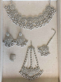 Sahar American Diamond Bridal Jewellery Set with Jhumar & Ring