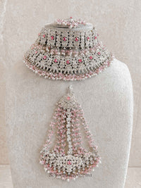 Sofura Silver Bridal Set - Light Pink