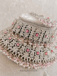 Sofura Silver Bridal Set - Light Pink