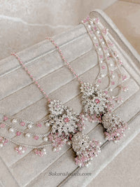 Sofura Silver Bridal Set - Light Pink