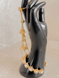 Ghunghroo & Pearl detail hand chain