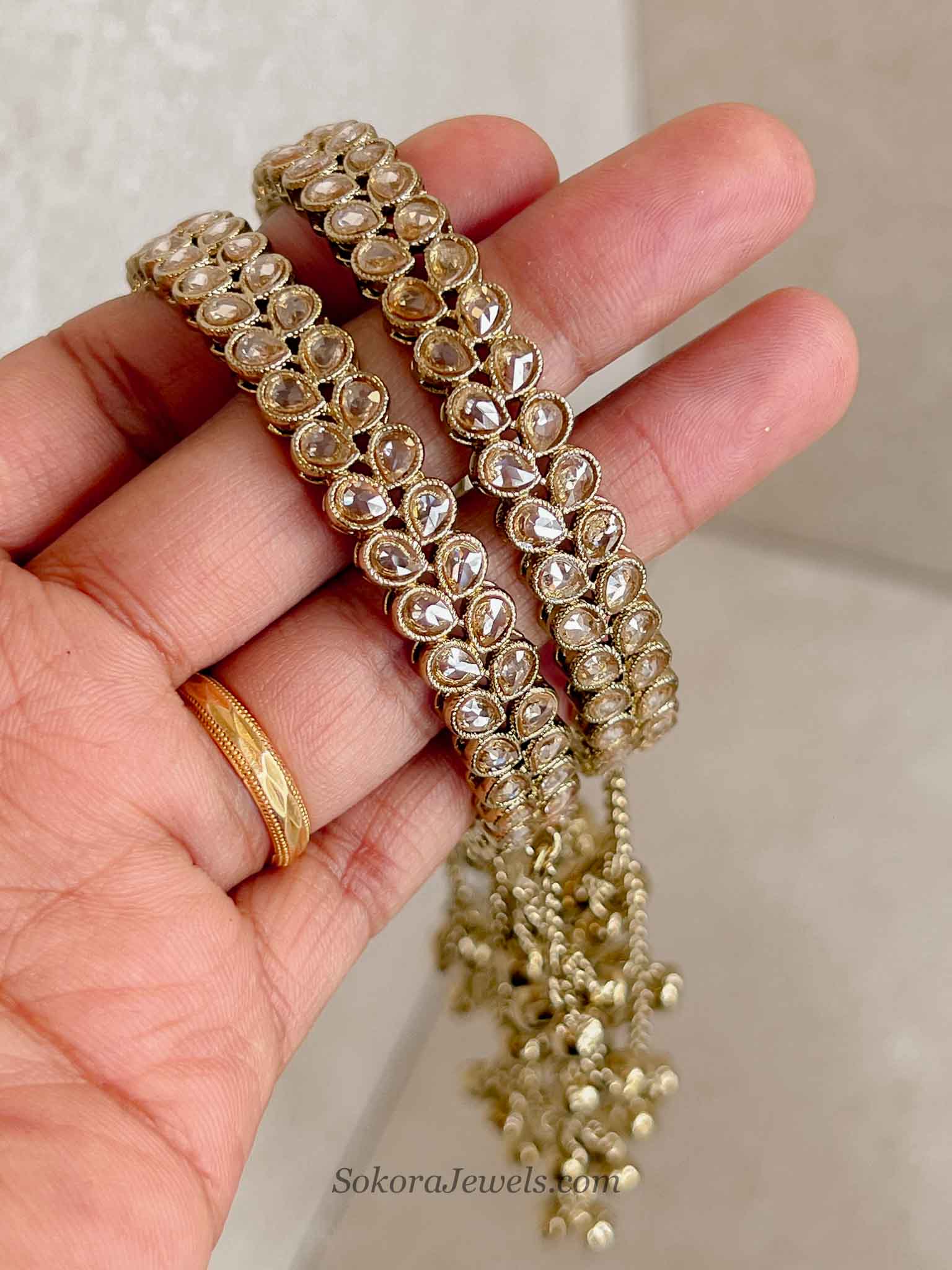 Connected Ghungroo Droplet Bangles