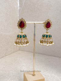 Sulayha Maroon & Green Bridal Jewellery Set