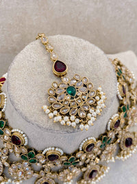 Sulayha Maroon & Green Bridal Jewellery Set