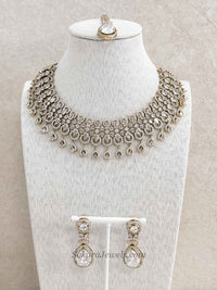 Suman Antique Gold American Diamond Set