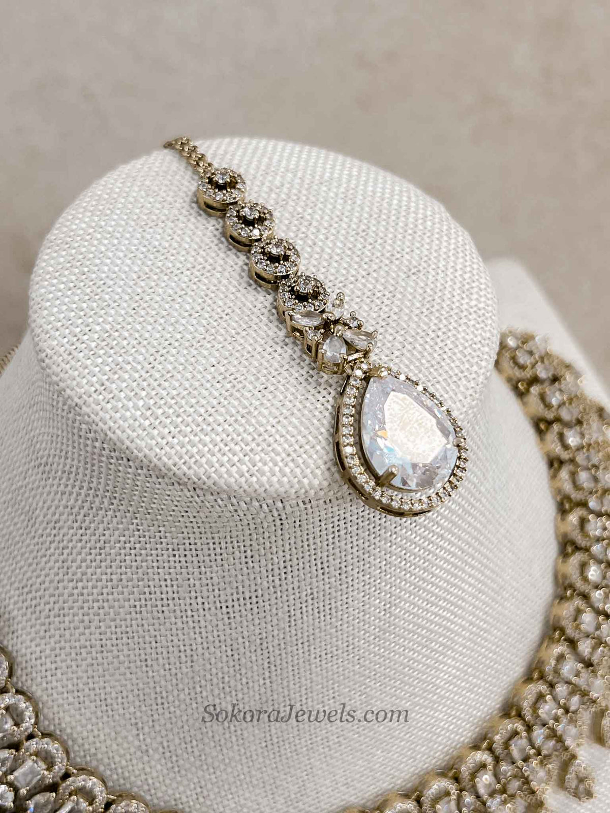 Suman Antique Gold American Diamond Set