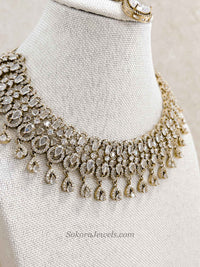 Suman Antique Gold American Diamond Set