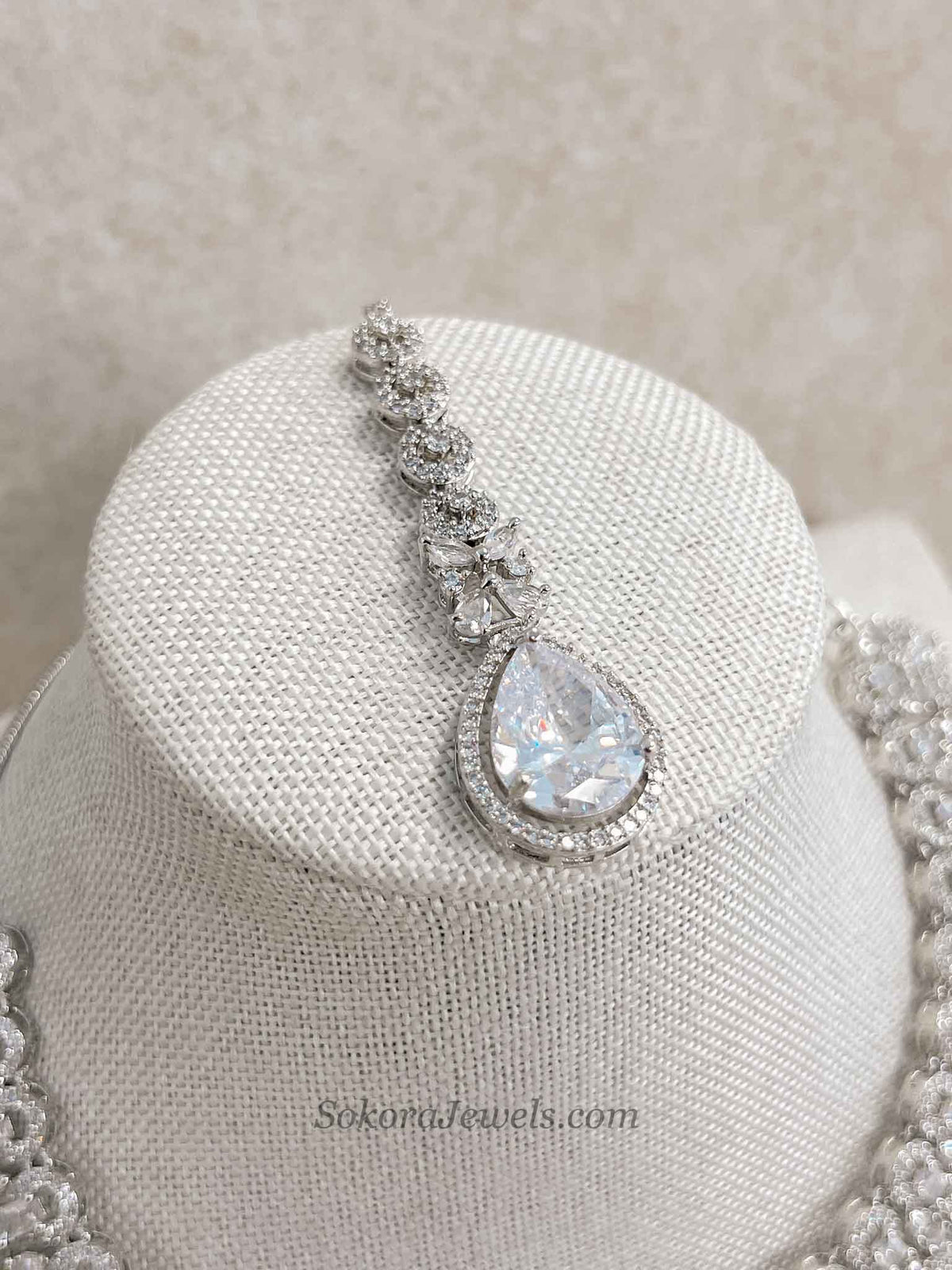 Suman Silver American Diamond Set