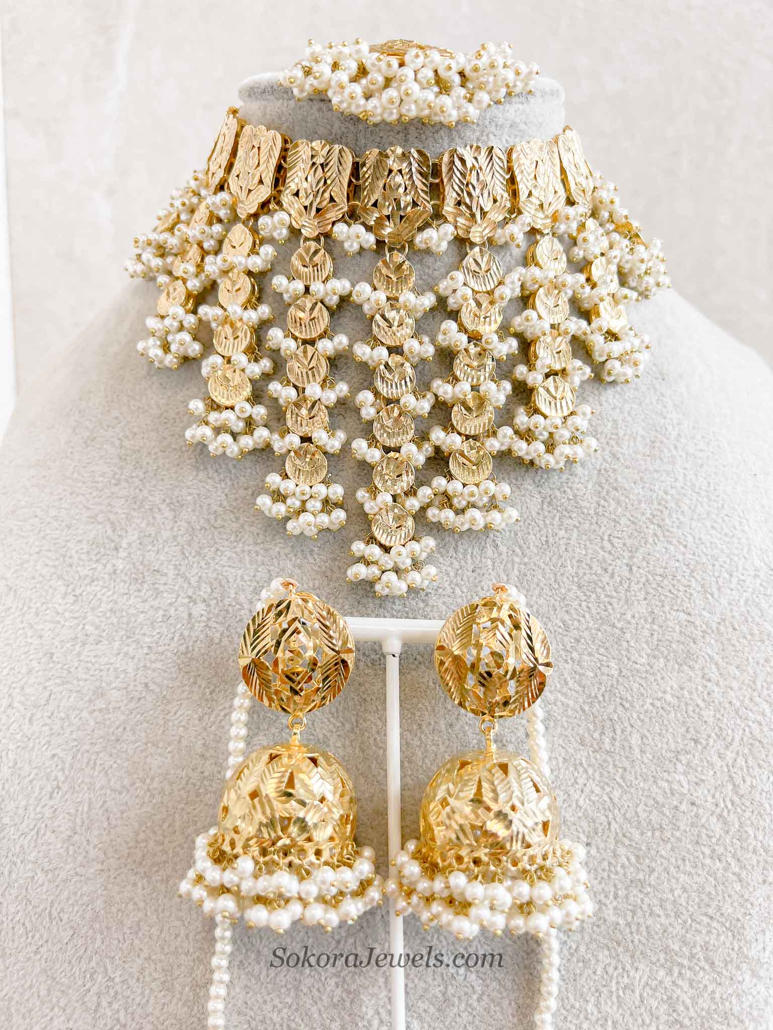 Faiza Gold Plated Bridal Choker set