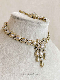 Gurpreet Small Clear Crystal Necklace set
