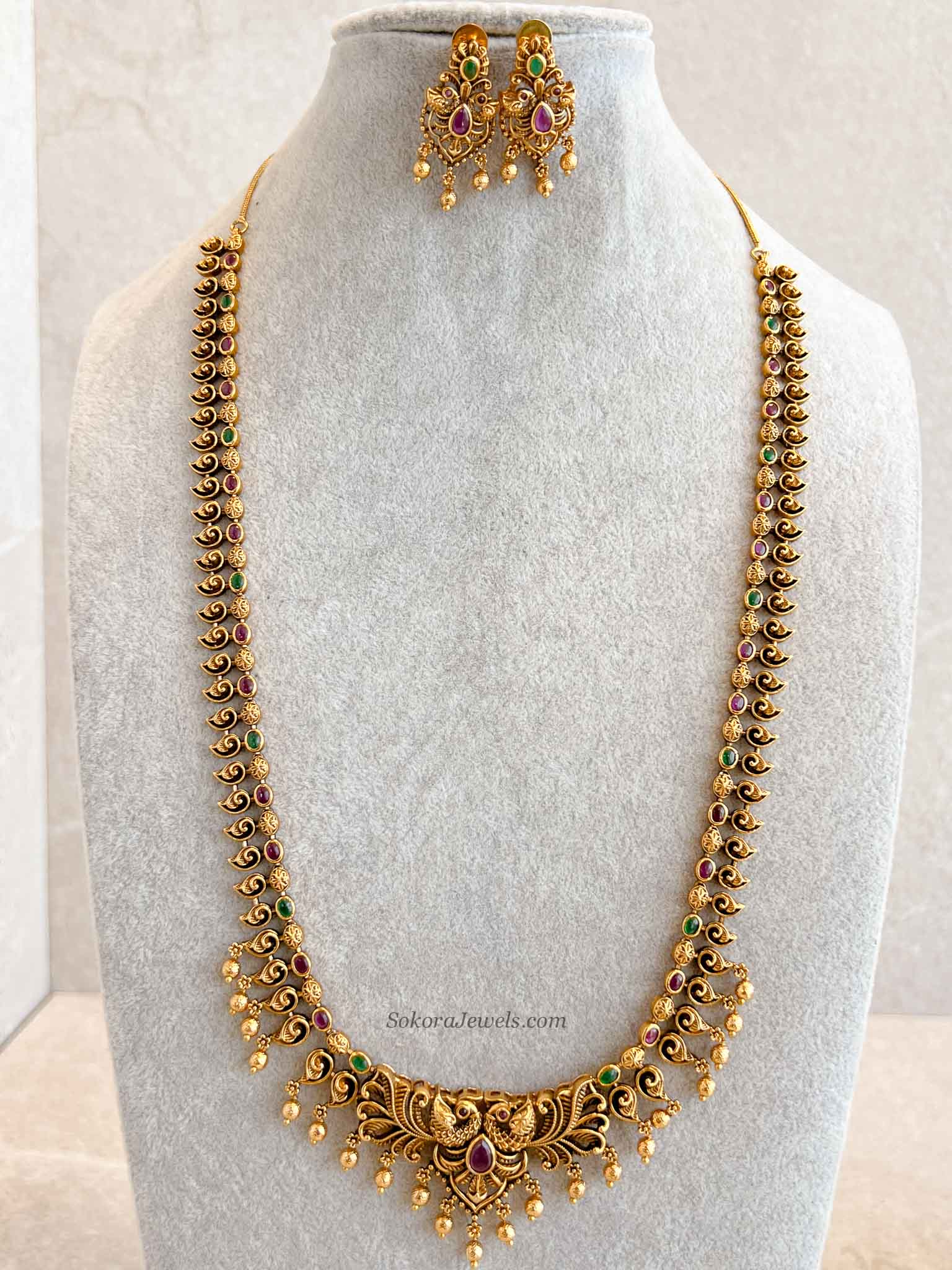 Traditional Ruby & Green Mala Set