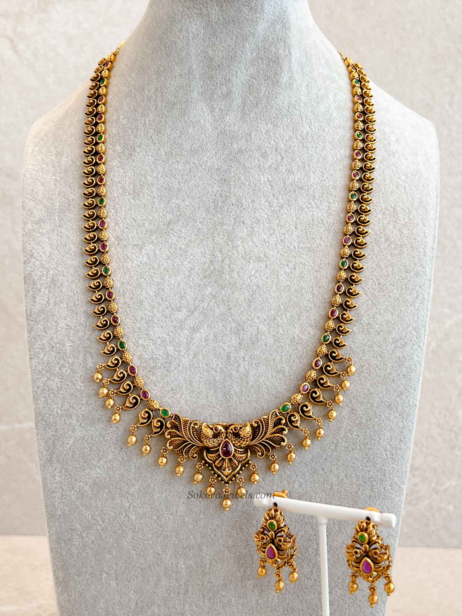 Traditional Ruby & Green Mala Set
