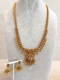 Traditional Mala Set with Ruby and Green Stones