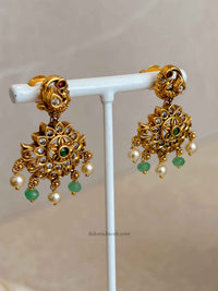 Ruby & Green Peacock Necklace Set