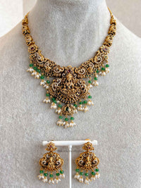 South Indian Temple Lakshmi Pendant Necklace Set