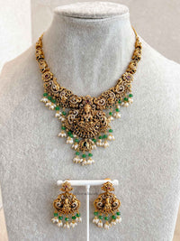 South Indian Temple Lakshmi Pendant Necklace Set