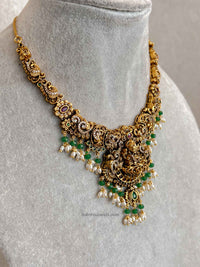 South Indian Temple Lakshmi Pendant Necklace Set