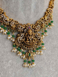 South Indian Temple Lakshmi Pendant Necklace Set
